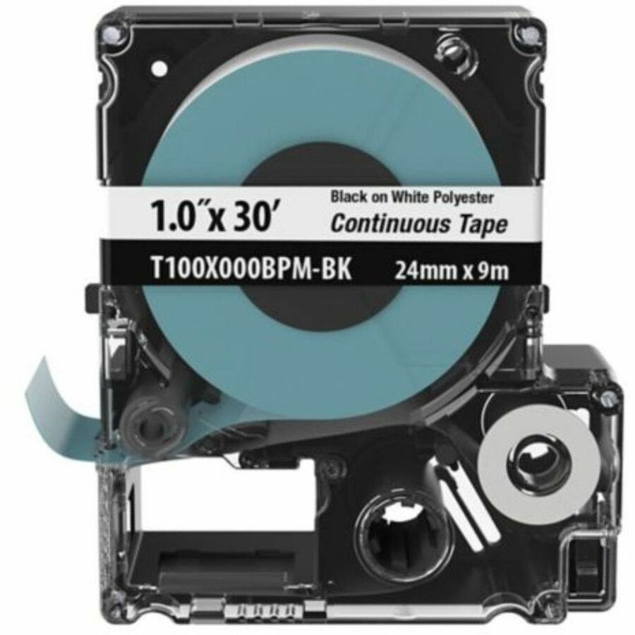 Panduit PXE Cassette, Continuous Tape, Polyester, 1.00" W x 30' L, Black on White