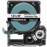 Panduit PXE Cassette, Continuous Tape, Polyester, 1.00" W x 30' L, Black on White