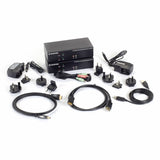 Black Box KVX Series KVM Extender Kit over Fiber - 4K, Dual-Monitor, HDMI/DisplayPort, USB 2.0, Serial, Audio, Local Video