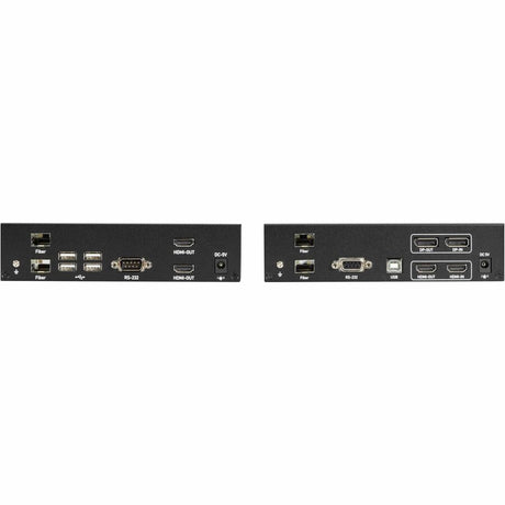 Black Box KVX Series KVM Extender Kit over Fiber - 4K, Dual-Monitor, HDMI/DisplayPort, USB 2.0, Serial, Audio, Local Video