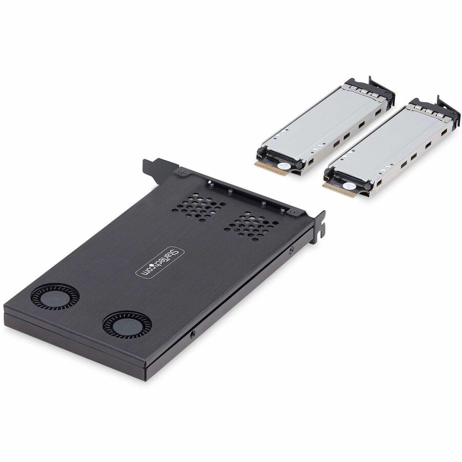 StarTech.com Dual-Bay M.2 NVMe SSD to PCIe x8 Removable Mobile Rack; Bifurcation Required; Tool-less Installation, PCIe Hot-Swap Drive Bay