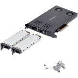 StarTech.com Dual-Bay M.2 NVMe SSD to PCIe x8 Removable Mobile Rack; Bifurcation Required; Tool-less Installation, PCIe Hot-Swap Drive Bay