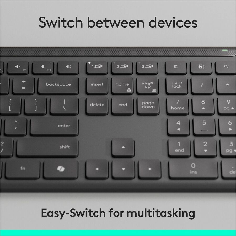 Logitech Signature Slim MK955 Combo for Business, Copilot Edition, Wireless Keyboard and Mouse, Graphite