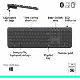 Logitech Signature Slim MK955 Combo for Business, Copilot Edition, Wireless Keyboard and Mouse, Graphite