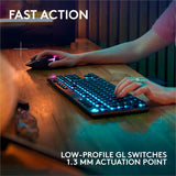 Logitech G915 X LIGHTSPEED TKL Low-Profile Wireless Gaming Keyboard, Double-Shot PBT Keycaps, Fully Programmable Keys, RGB Backlighting, Sleek Aluminum Finishing, GL Red Linear - PC/Mac