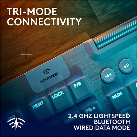 Logitech G915 X LIGHTSPEED Low-Profile Wireless Gaming Keyboard, Double-Shot PBT Keycaps, Fully Programmable Keys, RGB Backlighting, Sleek Aluminum Finishing, GL Brown Tactile Switches - PC/Mac (White)