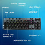 Logitech G915 X LIGHTSPEED Low-Profile Wireless Gaming Keyboard, Double-Shot PBT Keycaps, Fully Programmable Keys, RGB Backlighting, Sleek Aluminum Finishing, GL Brown Tactile Switches - PC/Mac