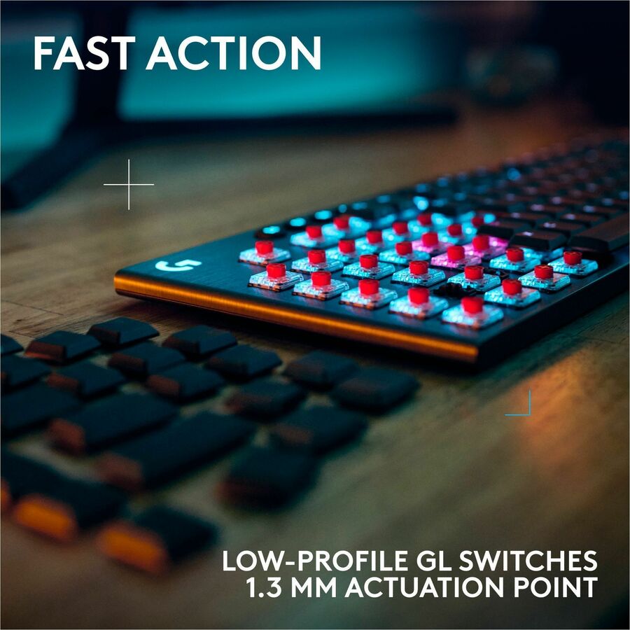 Logitech G915 X LIGHTSPEED Low-Profile Wireless Gaming Keyboard, Double-Shot PBT Keycaps, Fully Programmable Keys, RGB Backlighting, Sleek Aluminum Finishing, GL Blue Clicky Switches - PC/Mac