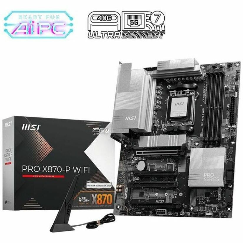 MSI X870-P WIFI Gaming Desktop Motherboard - AMD X870 Chipset - Socket AM5 - ATX
