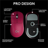Logitech G PRO X SUPERLIGHT 2 DEX LIGHTSPEED Wireless Gaming Mouse, 60g Pro-Grade Lightweight Mouse With 5 Programmable Buttons, 32k DPI Sensor, USB-C Charging, for PC/Mac - Magenta