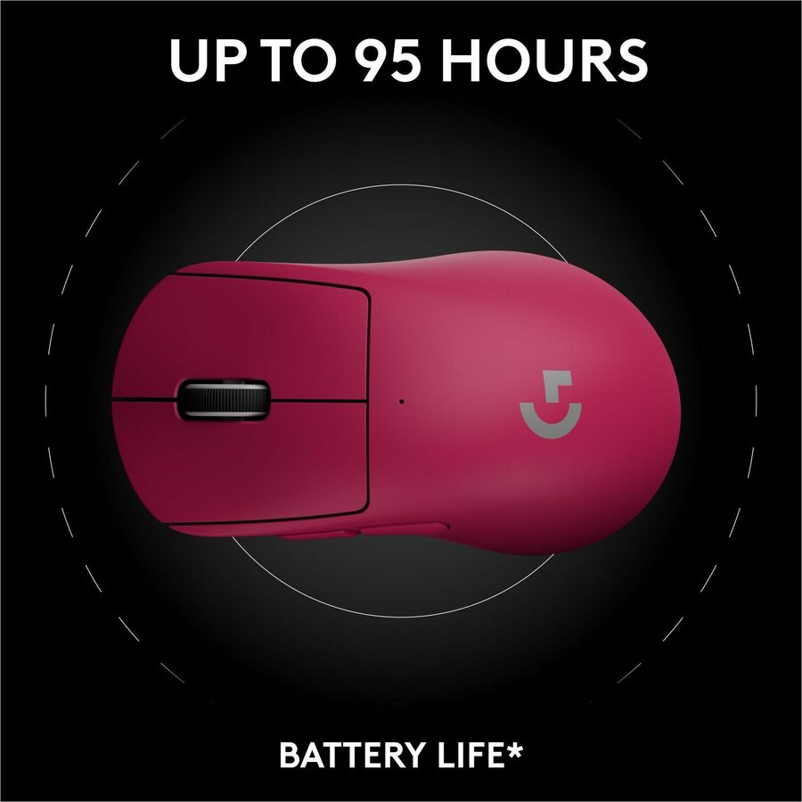 Logitech G PRO X SUPERLIGHT 2 DEX LIGHTSPEED Wireless Gaming Mouse, 60g Pro-Grade Lightweight Mouse With 5 Programmable Buttons, 32k DPI Sensor, USB-C Charging, for PC/Mac - Magenta