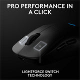 Logitech G PRO 2 LIGHTSPEED Wireless Gaming Mouse, Right- or Left-Handed Mouse with up to 4 Customizable and Switchable Magnetic Side Buttons, 32k DPI Sensor, USB-C Charging, for PC/Mac - Black