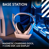 Logitech G Astro A50 LIGHTSPEED Wireless Gaming Headset + Base Station (Gen 5), PRO-G GRAPHENE, 3-System Switching, USB-C to Xbox, PS5, PC/Mac or Nintendo Switch, Bluetooth - White