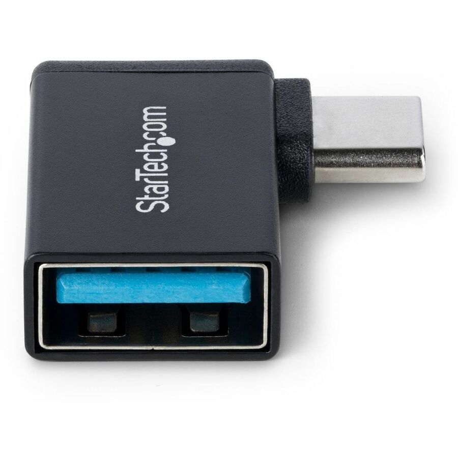 StarTech.com Right Angled USB-C to USB-A Adapter, USB 5Gbps, Compact USB-C Male to USB-A Female Adapter, Durable Metal Housing, M/F