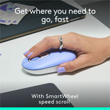 Logitech POP Mouse, Compact and Portable Wireless Bluetooth Mouse With Programmable Buttons and Quiet Clicks, Easy-Switch Between up to 3 Devices, Lilac