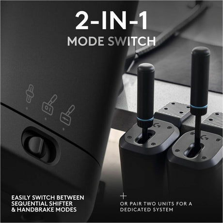 Logitech G RS Sim Racing Shifter and Handbrake With Easy Mode-Switching, Height-Adjustable Handle, and Table Clamp, for G and PRO Series Wheels, PS, Xbox, and PC Racing Units