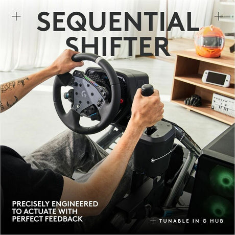 Logitech G RS Sim Racing Shifter and Handbrake With Easy Mode-Switching, Height-Adjustable Handle, and Table Clamp, for G and PRO Series Wheels, PS, Xbox, and PC Racing Units