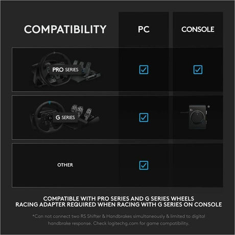 Logitech G RS Sim Racing Shifter and Handbrake With Easy Mode-Switching, Height-Adjustable Handle, and Table Clamp, for G and PRO Series Wheels, PS, Xbox, and PC Racing Units