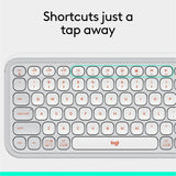 Logitech POP ICON KEYS Wireless Bluetooth Keyboard, Comfortable Typing, Programmable Keys, Easy-Switch Between up to 3 Devices (Off-white & Orange)