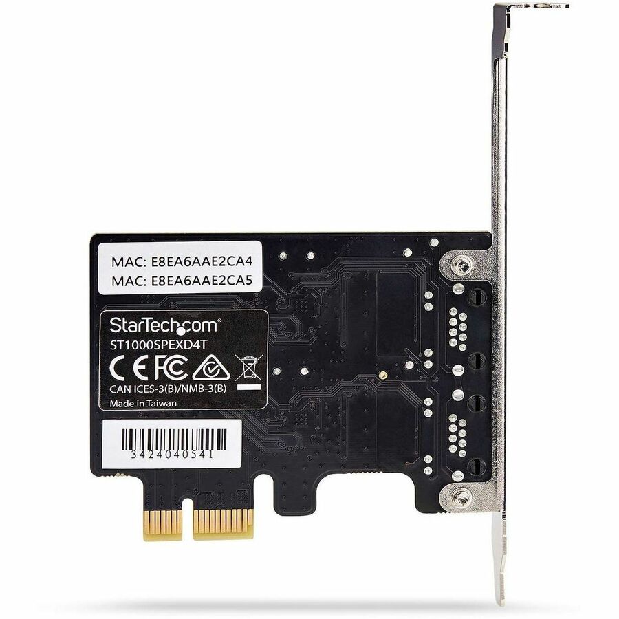 StarTech.com 2-Port Gigabit PCIe Network Adapter Card, 10/100/1000Mbps PCI Express NIC, Dual Realtek RTL8111H, TAA Compliant