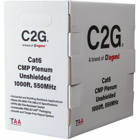 C2G BULK CAT6 UTP CMP TAA BLACK