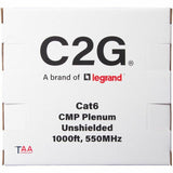 C2G BULK CAT6 UTP CMP TAA BLACK