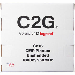 C2G BULK CAT6 UTP CMP TAA BLACK