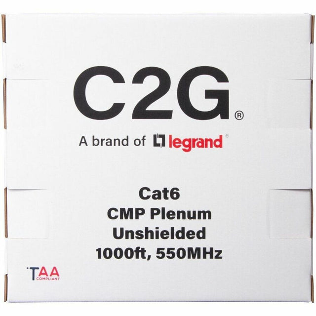 C2G BULK CAT6 UTP CMP TAA BLACK