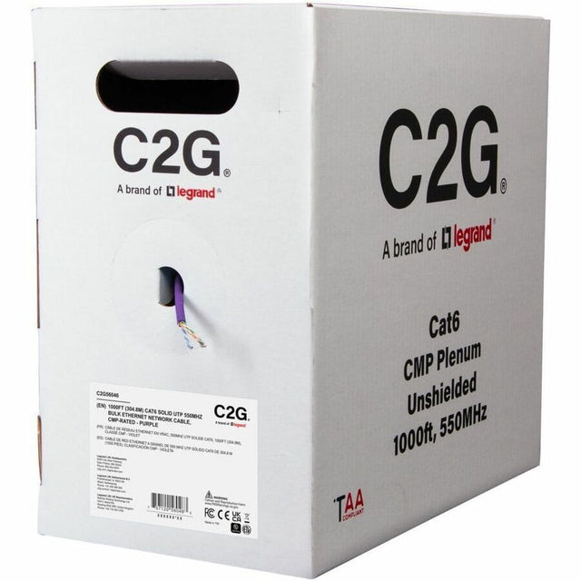 C2G BULK CAT6 UTP CMP TAA PRPLE