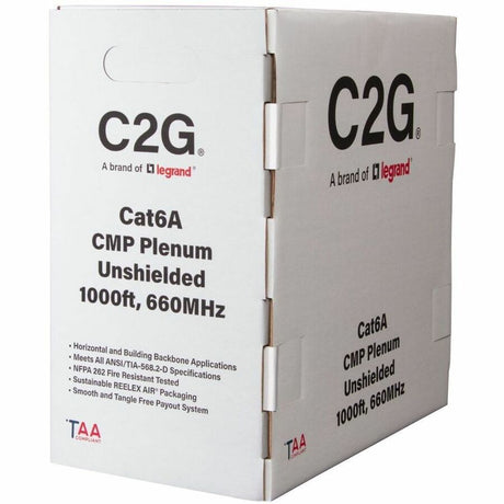 C2G BULK CAT6A UTP CMP TAA BLK