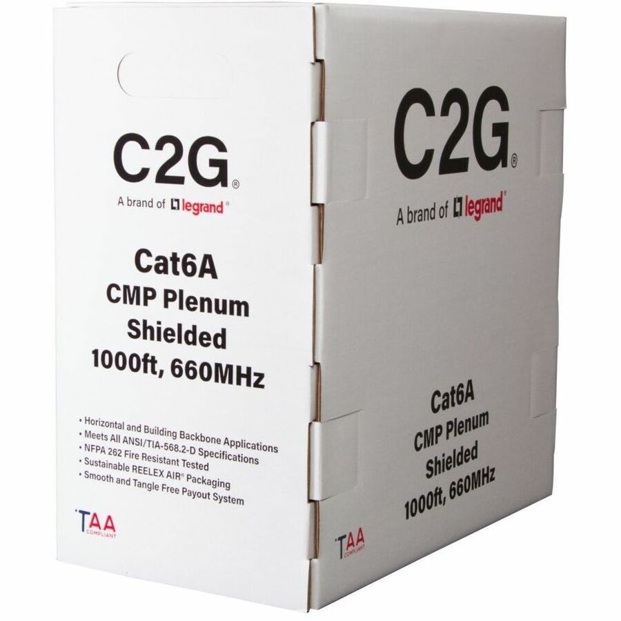 C2G BULK CAT6A STP CMP TAA BLUE