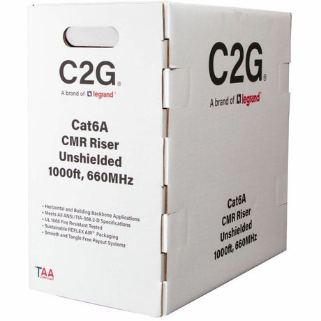 C2G BULK CAT6A UTP CMR TAA BLK