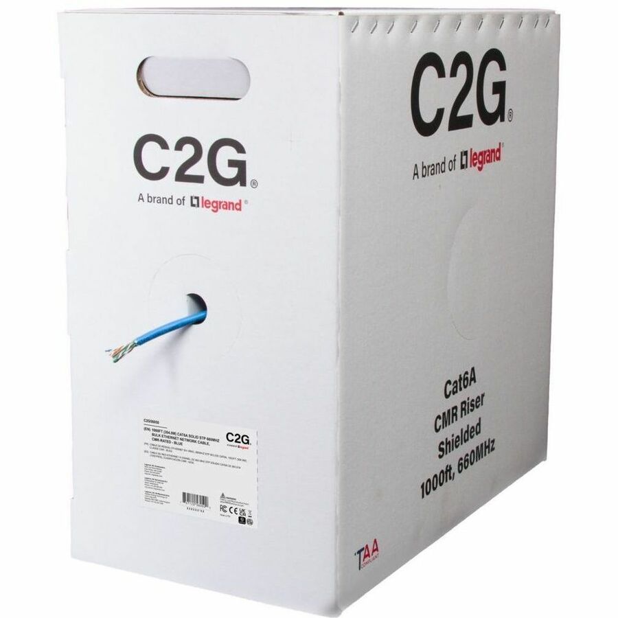 C2G BULK CAT6A F/UTP CMR TAA BL