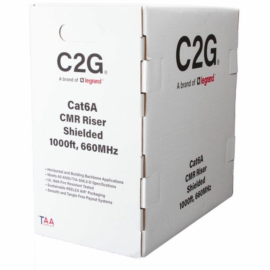 C2G BULK CAT6A F/UTP CMR TAA BL