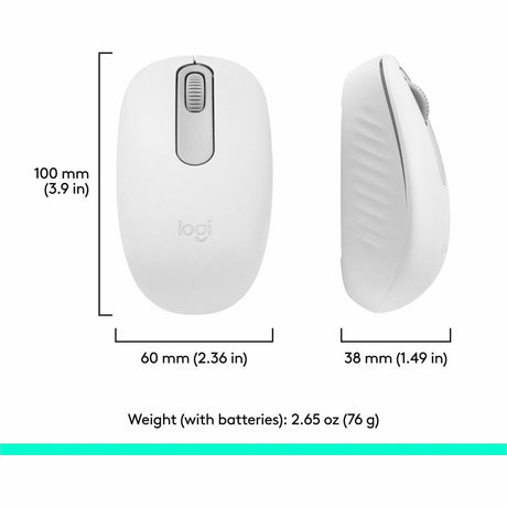 Logitech M196 Bluetooth Wireless Mouse, Compact and Portable Mouse for Laptops, Tablets and More, 12-Month Battery, Smooth Tracking, Compatible With PC and Mac, Windows and macOS (Off-white)
