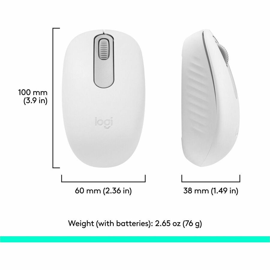 Logitech M196 Bluetooth Wireless Mouse, Compact and Portable Mouse for Laptops, Tablets and More, 12-Month Battery, Smooth Tracking, Compatible With PC and Mac, Windows and macOS (Off-white)