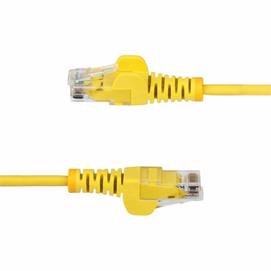 StarTech.com 1ft Yellow Slim CAT6 Ethernet Cable, Slim Snagless RJ45, UTP, LSZH, 28AWG Bare Copper, Slim Network Patch Cord, Fluke Tested