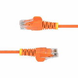 StarTech.com 1ft Orange Slim CAT6 Ethernet Cable, Slim Snagless RJ45, UTP, LSZH, 28AWG Bare Copper, Slim Network Patch Cord, Fluke Tested