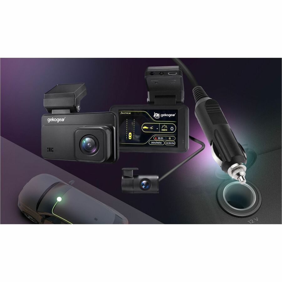 GekoGear Orbit D220 2K Quad HD AI Front and Rear Dash Cam