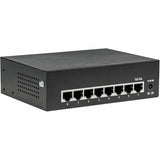 Eaton Tripp Lite Series 8-Port 10/100/1000 Mbps Desktop Gigabit Ethernet Unmanaged Switch with PoE+, 60W, Metal Enclosure