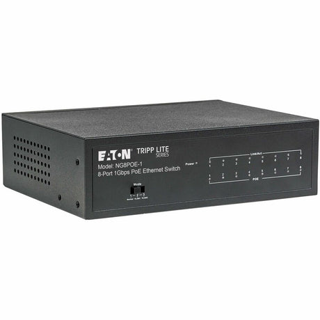 Eaton Tripp Lite Series 8-Port 10/100/1000 Mbps Desktop Gigabit Ethernet Unmanaged Switch with PoE+, 60W, Metal Enclosure