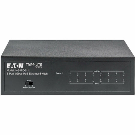Eaton Tripp Lite Series 8-Port 10/100/1000 Mbps Desktop Gigabit Ethernet Unmanaged Switch with PoE+, 60W, Metal Enclosure