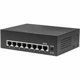 Eaton Tripp Lite Series 8-Port 10/100/1000 Mbps Desktop Gigabit Ethernet Unmanaged Switch with PoE+, 60W, Metal Enclosure