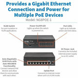 Eaton Tripp Lite Series 8-Port 10/100/1000 Mbps Desktop Gigabit Ethernet Unmanaged Switch with PoE+, 60W, Metal Enclosure