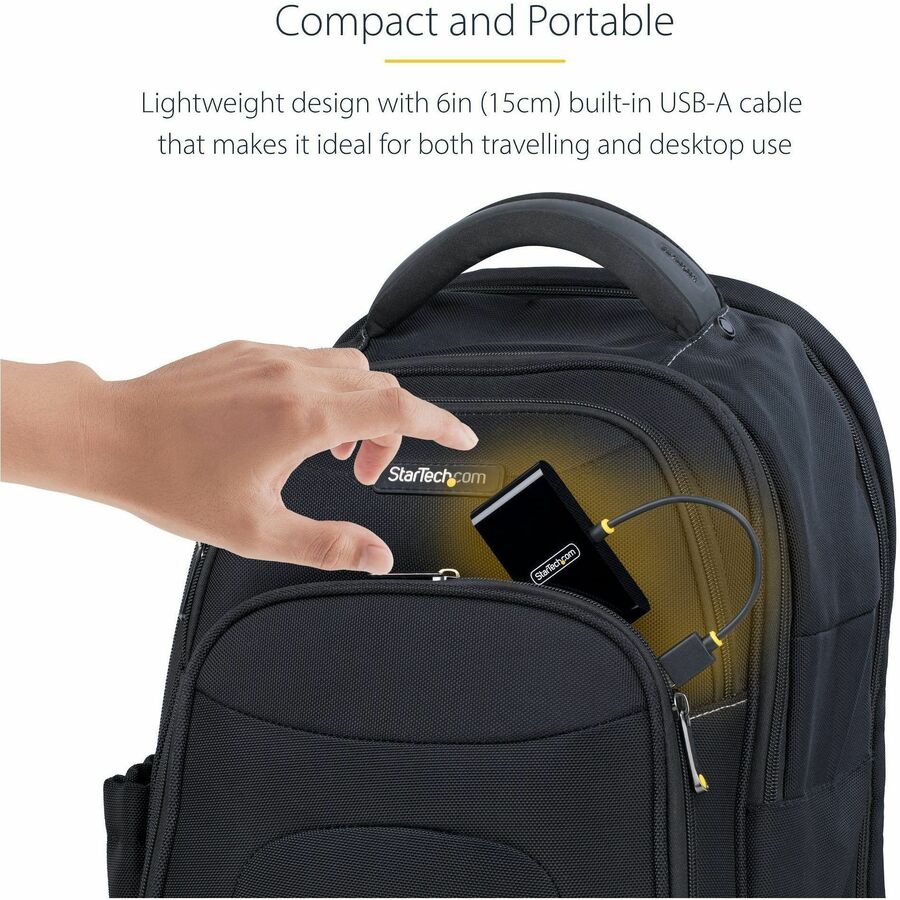 StarTech.com 4-Port USB 2.0 Hub, USB Bus Powered, Small Travel Mini USB Hub, Multi-Port USB 2.0 Splitter, Portable USB Hub, 480Mbps