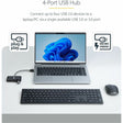 StarTech.com 4-Port USB 2.0 Hub, USB Bus Powered, Small Travel Mini USB Hub, Multi-Port USB 2.0 Splitter, Portable USB Hub, 480Mbps