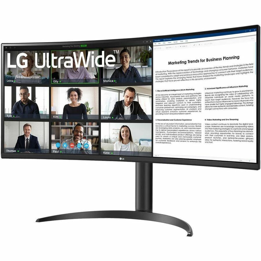 LG Ultrawide 34WR55QK-B 34" Class UW-QHD Curved Screen LCD Monitor - 21:9