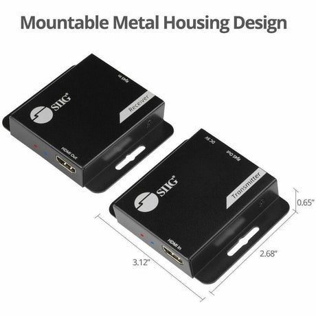 SIIG HDMI Over Cat6 Extender - 60m - 1080p - PoC - Metal Housing