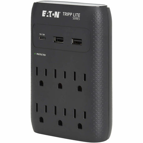 Eaton Tripp Lite Series Protect It! 6-Outlet Surge Protector - 5-15R Outlets, USB-C and USB-A Ports, 5-15P Direct Plug-In, 1080 Joules, Black