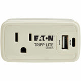 Eaton Tripp Lite Series Power It! 1-Outlet Universal Travel Charger and Power Strip - 5-15R Outlet, USB-C and USB-A Ports, 32W PD Charging, 5-15P Direct Plug-In, Gray